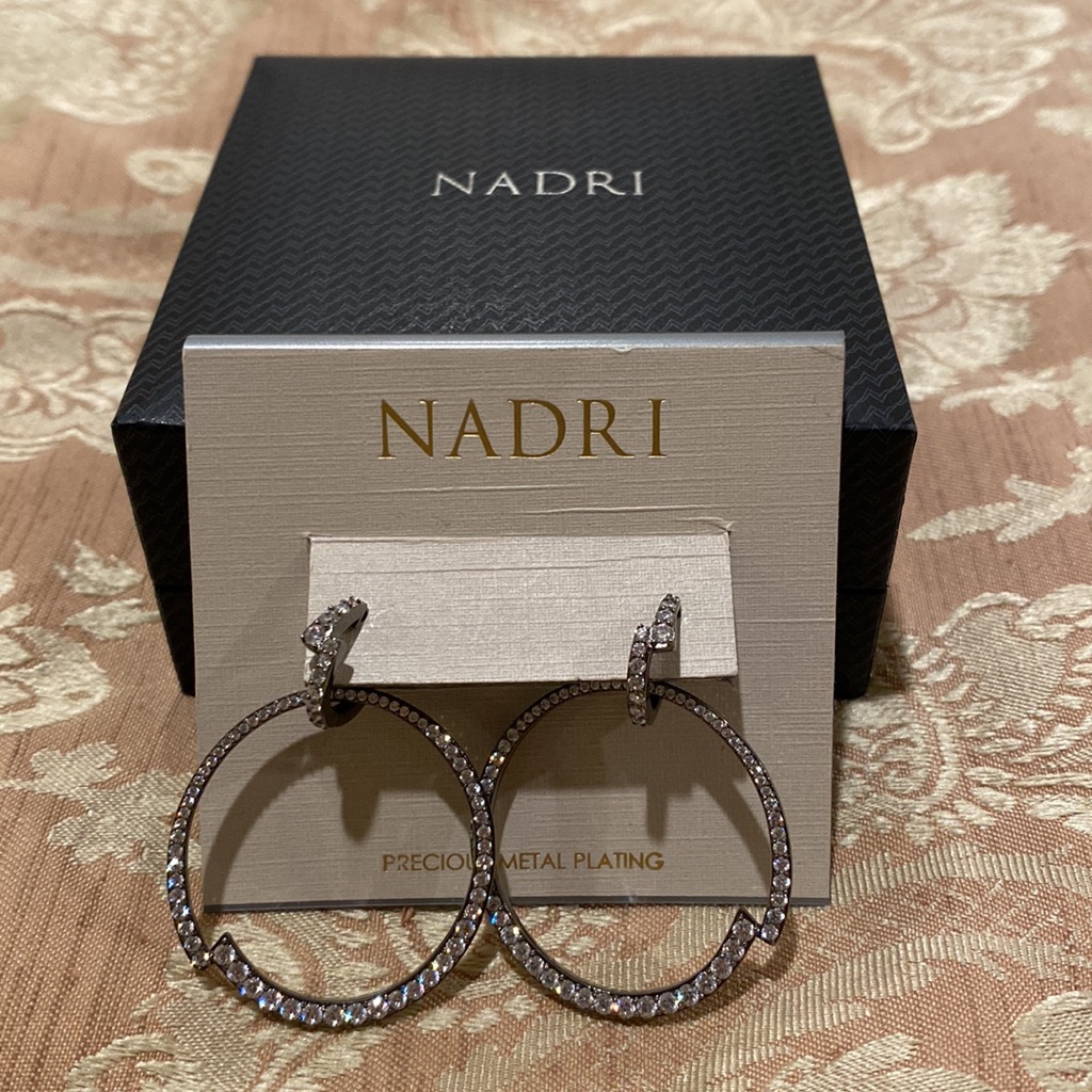 Nadri Earrings With High Quality Crystals In Gunmetal Setting Nwt 57$